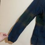 M by Missoni Green Blue Plaid Lightweight Knit Sweater Long Sleeve Size 42 Photo 4