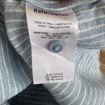 Reformation Ian Oversized Linen Shirt Blue White Stripe Size S Photo 3