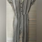 Jen's Pirate Booty Jen’s Pirate Booty White Gray Stripe Jumpsuit Photo 3