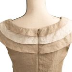 London Style Collection Layered Pleated Cocktail Dress Mother of Bride 16 Beige Tan Photo 4