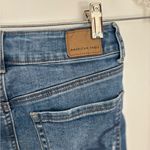 American Eagle distressed denim hi rise mini skirt size 0 92% cotton Photo 7