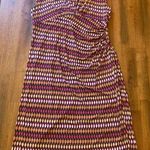 Premise  multi colored dress women’s large midi v-neck faux wrap short ca… Photo 0
