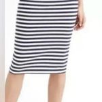 J.Crew striped knit pencil skirt Navy white cotton Women’s size 2 NWT Nautical Photo 0