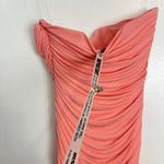 House Of CB  Ivana Gathered Asymmetric Dress in Apricot Size Large Photo 6
