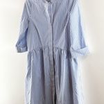 Tuckernuck Striped 3/4 Sleeve Royal Shirt Mini Dress Blue XS Photo 6