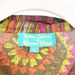 Antica‎ Sartoria Womens Abstract Boho Artsy Mixed Print Button Up Shirt Size L Brown Size L Photo 1