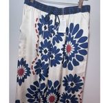 Skies Are Blue  Floral Wide Leg Pants Flowy Silky Drawstring Size Large NWT Photo 8