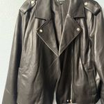 INC  International Concepts black faux leather Jacket XL Photo 1