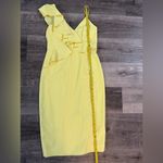 JAY GODFREY pastel yellow midi ruffle dress Size 2 Photo 5