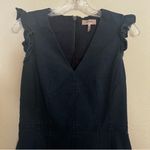 Rebecca Taylor Tailored  Navy Structured V-neck Suit Dress Size: 4 Photo 3
