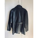 Women's Lambskin Leather Coat Size Mens Large Peacoat Oversized Classic Unisex Black Photo 9