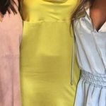 Forever 21 Yellow Satin Cowl Neck Mini Dress Photo 0