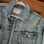 Old Navy  Distressed Jean Jacket Womens Large Long Sleeve Light Wash Blue Denim Photo 1