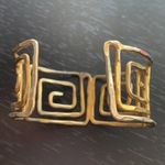 Vintage Gold Tone Geometric Cuff Bracelet Photo 3