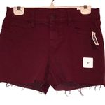 Old Navy NWT  Boyfriend Raw Hem Burgundy Shorts Photo 0