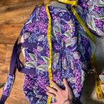 Vera Bradley  Traveler Carry On Overnight Set Purple Print 3 Piece Floral Escape Photo 5