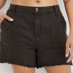 Aerie Adventure Shorts Large Black Utility Raw Hem Elastic Waist Casual Comfy Photo 0