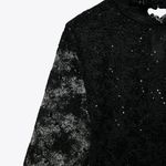 ZARA Black Sheer Mesh Lace Blouse with Sequins Photo 5