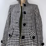 Jennifer Lopez Jlo wool houndstooth chevron vintage academia women’s coat small Photo 0