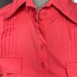 Bebe Utility Tunic Shirt Belle Pink Button-Front Stretch Poplin Blouse Size S Photo 4