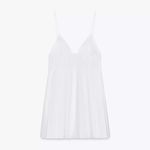 ZARA  White poplin pleated mini boho Dress casual summer vacation Photo 8