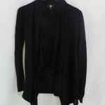 Iz Byer  Womens Cardigan Sweater Black Long Sleeve Open Front Cable Knit Photo 8