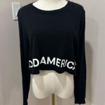 Good American  Women's Logo Long Sleeve Boxy Crop Top Size 2 Photo 0