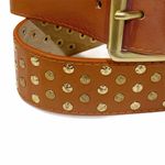 Steve Madden Steve‎ Madden Small Brown Cognac Studded Faux Leather Belt Photo 1
