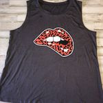 💕5️⃣ Distressed cheetah kiss distressed sleeveless top size XL Gray Photo 0