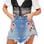 Free People  24” Wild Rose Distressed Studded Skirt Photo 3