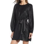 Something Navy   Sequin Raglan Mini Dress Black Allover Sequin Size Small‎ Photo 8