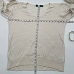 Ralph Lauren Lauren  Button Cuff Sweater Women’s Large Ivory V-Neck Knit Cotton Photo 9