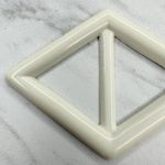 Vintage Plastic White Scarf Slide Shirt Tie Bar Belt Buckle Photo 1