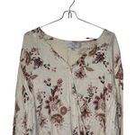 FATE. Women Top Self V-Neck Floral Peasant Pullover Dolman Long Sleeve Small Photo 3