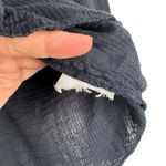 Quince Organic Textured Cotton Peasant Blouse Navy Blue 100% Cotton Swiss Dot S Photo 8