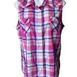 Wrangler Women's Western Plaid Sleeveless Snap Button Shirt, Sz XL Photo 0