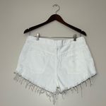 Free People  We the Free Distressed White Denim Cutoff Shorts Photo 3