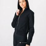 Zyia  Active Black French Terry Full Zip Black Athletic Jacket Size Medium‎ Photo 3