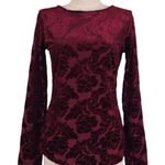 Sundance  Delicate Senses Velvet Tee Burgundy Red Sz Extra Small Photo 0