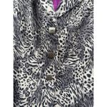 Joan Rivers  Animal Print Button Jacket Size 1X Gray Purple Lined Statement Photo 5
