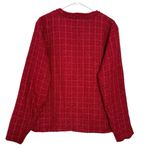 NWT WinterSilks red silk Multi Woven tweed collarless blazer coat size XL Photo 1