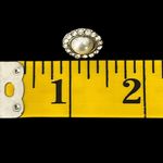 Vintage Estate Faux Pearl Clear Rhinestones Halo Earrings Wedding Formal Holiday Silver Photo 5