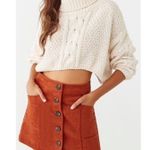 Chloe & Katie Button Down Mini Skirt Womens S Rust Brown Corduroy Retro 70s Fall Photo 1