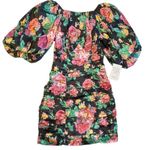 For Love & Lemons NWT Jolie Mini Dress with Puff Sleeves in Black - XS Photo 1