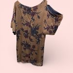 Beautiful olive plum floral silk cold shoulder mini dress Armour Vert whimsigoth Green Size XS Photo 1