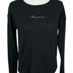 PINK - Victoria's Secret VS PINK Long Sleeve Black Love Pink Top Size Small Photo 0