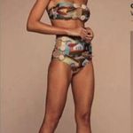 AGUA DE COCO HIGH WAIST BIKINI BOTTOMS PANTY BATHING SUIT LYCRA SOLAR MAX XS NEW Tan Photo 2