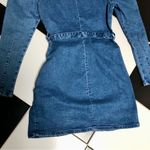 Bershka NWT Shirt Mini Dress Long Sleeve Denim Belted Puffy Sleeves Western sz M Photo 10