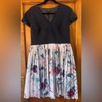 Ted Baker London Dessy Acunthus Scroll Pleated Dress- Size 12 (L) Photo 0