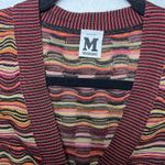 Missoni Wavy Chevron Print Open Knit Button Front Cardigan Size 4 Maroon Orange Photo 2